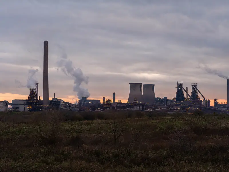 Hochofen und Industrieanlagen im Stahlwerk Scunthorpe