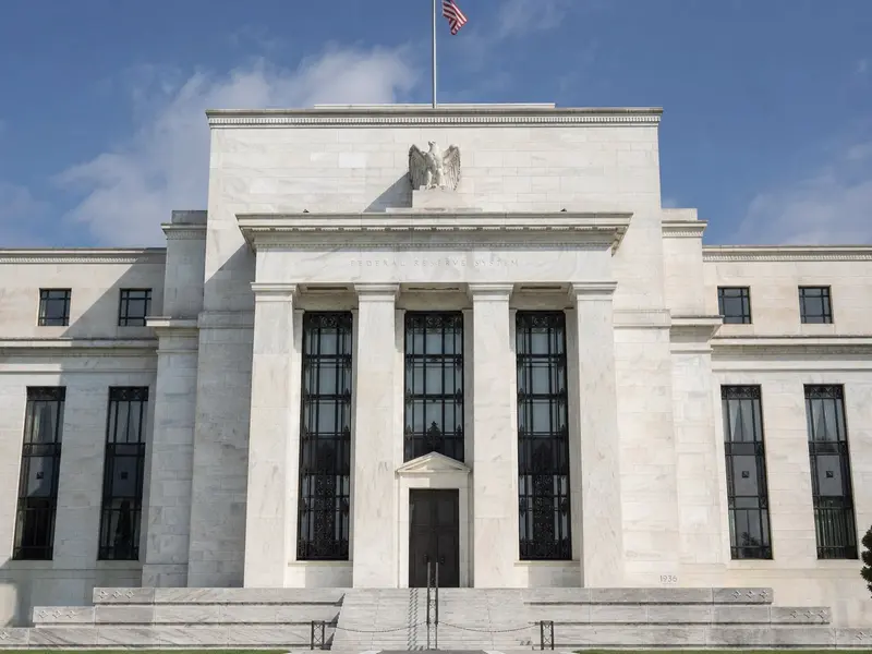 Front exterior of the Federal Reserve headquarters in Washington, D.C..