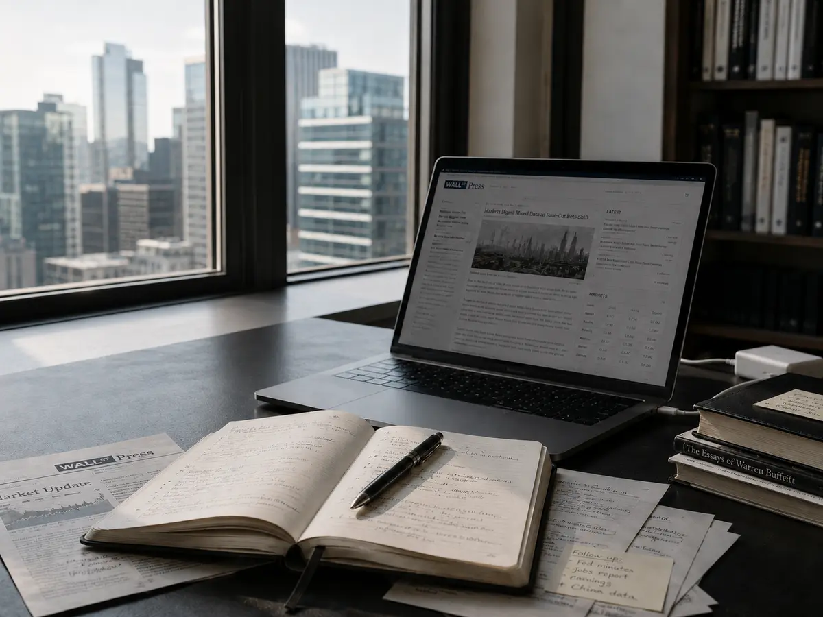 Wall St Press article open up on a laptop.